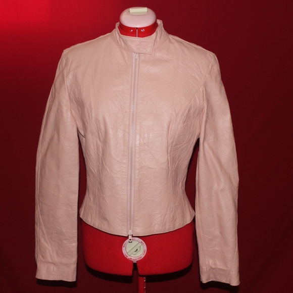 Vintage Danier Leather Jacket 💖BABYPINK💖 - Picture 1 of 9